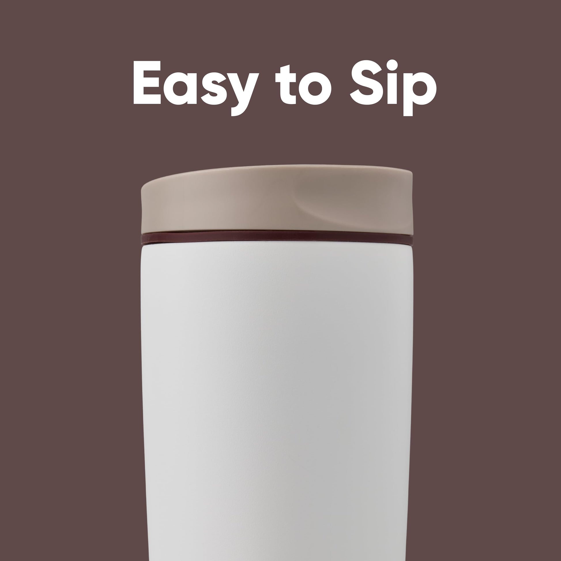 Owala SmoothSip Slider Insulated Stainless Steel Coffee Tumbler, Reusable Iced Coffee Cup, Hot Coffee Travel Mug, BPA Free 12 oz, Vanilla Bean