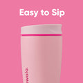 Owala SmoothSip Slider Insulated Stainless Steel Coffee Tumbler, Reusable Iced Coffee Cup, Hot Coffee Travel Mug, BPA Free 12 oz, Vanilla Bean